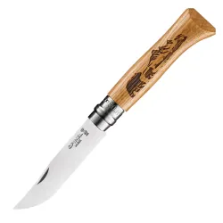 Сгъваем нож №8 Animalia, Мечка, дъб, Inox, 8,5cm, 002628, OPINEL