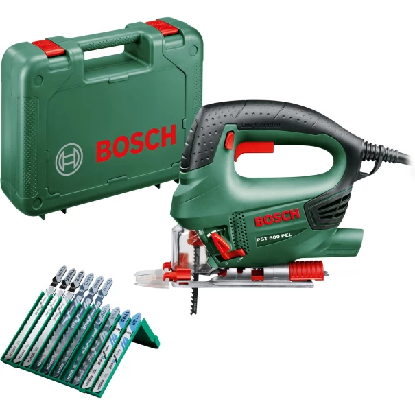 Трион прободен с махаловидно движение PST 800 PEL+ 10 аксесоара, 530 W, 06033A0101, BOSCH