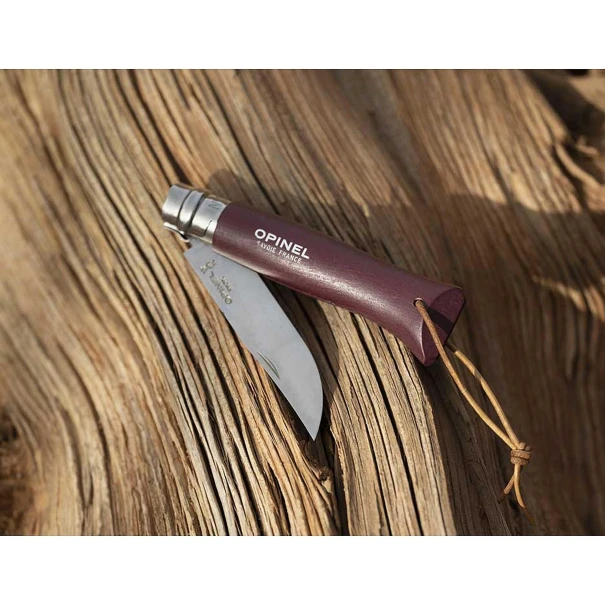 Сгъваем нож №8 Colorama Garnet, Бордо, габър, Inox, 8,5cm, 002213, OPINEL