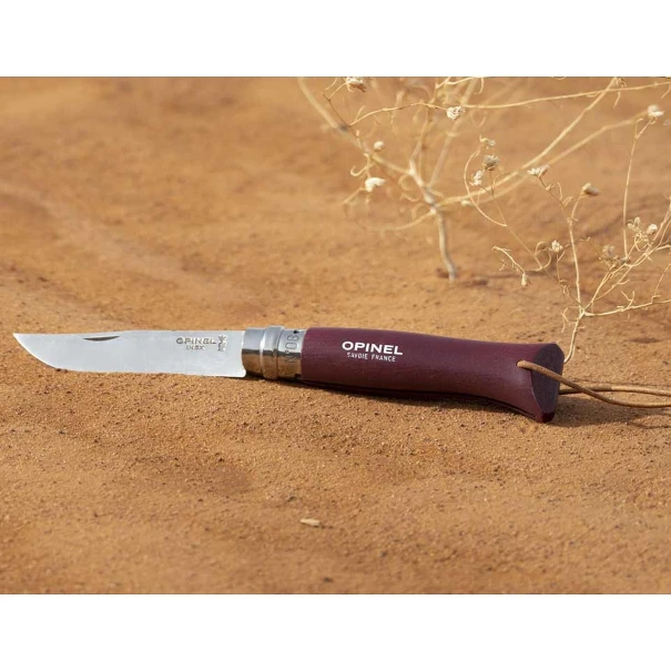 Сгъваем нож №8 Colorama Garnet, Бордо, габър, Inox, 8,5cm, 002213, OPINEL