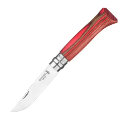 Сгъваем нож №8 Red Laminated Birch, бреза, Inox, 8,5cm, 002390, OPINEL
