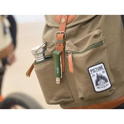 Сгъваем нож №8 с кожена връзка, бук-цвят khaki, Inox, 8,5cm, 001703, OPINEL