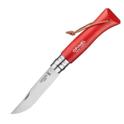 Сгъваем нож №8 Colour Red, червена дръжка от бук, Inox, 8,5cm, 001705, OPINEL
