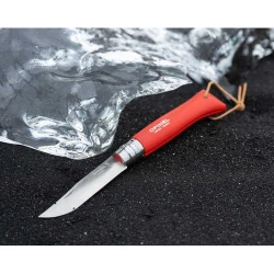 Сгъваем нож №8 Colour Red, червена дръжка от бук, Inox, 8,5cm, 001705, OPINEL