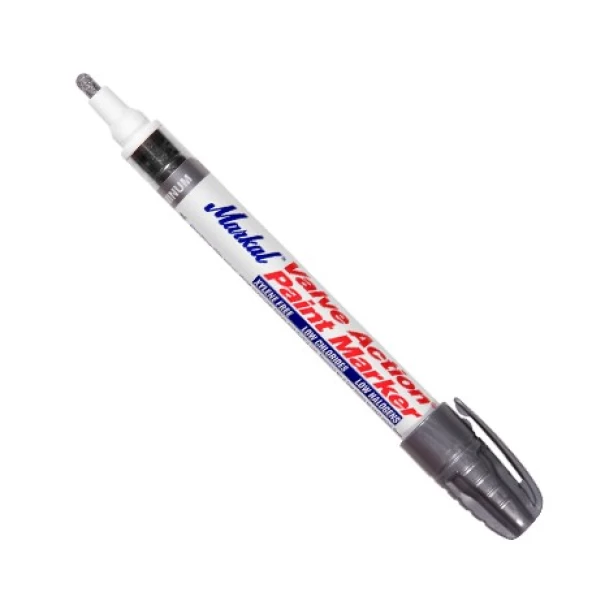 Маркер перманентен за метал с клипс Valve Action Paint Marker, ALUMINIUM, алуминий, 3mm, 96832, 1бр, MARKAL