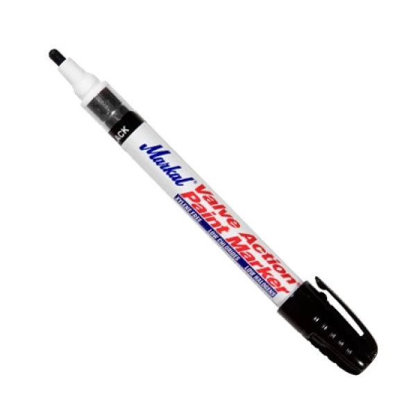 Маркер за метал с клипс Valve Action Paint Marker, черен, 3mm, 96823, MARKAL