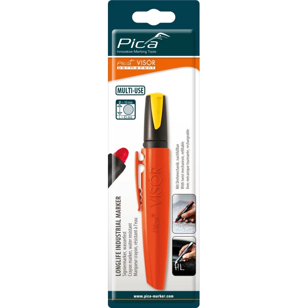 Перманентен маркер за многократно пълнене Pica VISOR, жълт, SB, 990/44/SB, PICA