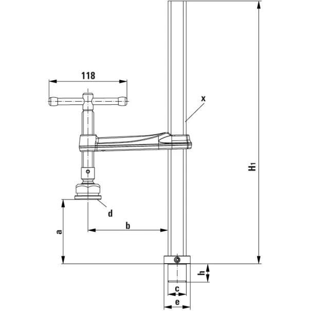 Елемент закрепващ за заваръчни маси TWM28 300/120, BESSEY