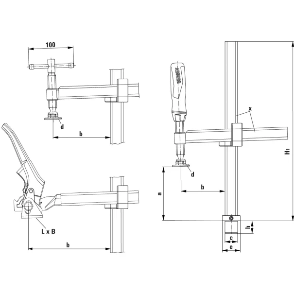Елемент закрепващ за заваръчни маси TWV28 300/175, TWV28-30-17K, BESSEY