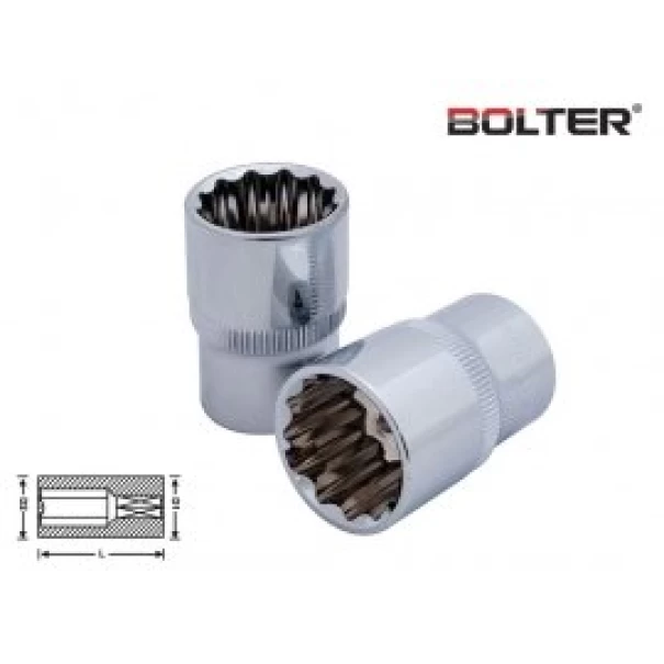 Вложка шестостенна 1/2” 23мм Cr-V, XG53058, BOLTER