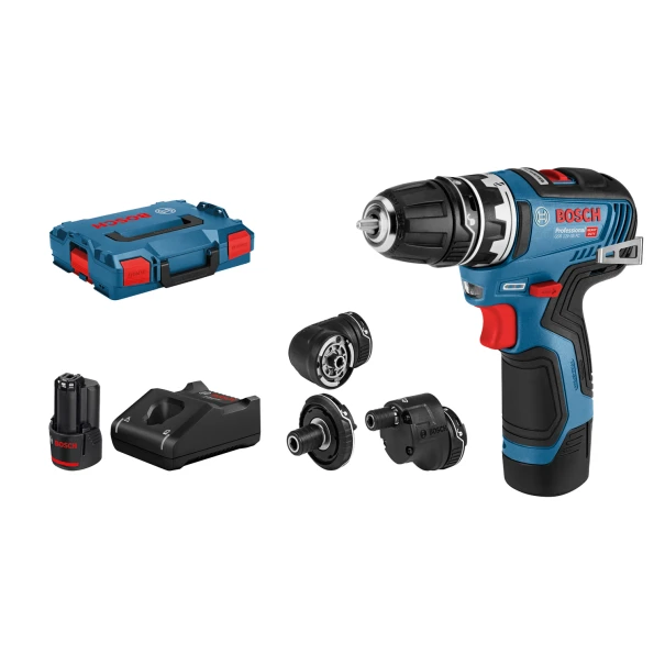 Акумулаторен винтоверт GSR 12V-35 FC, безчетков, с 4 приставки, 06019H3000, BOSCH