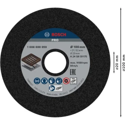 Шлифовъчен диск PRO Metal, 100 x 27 x 20 mm, G24, 1608600059, BOSCH