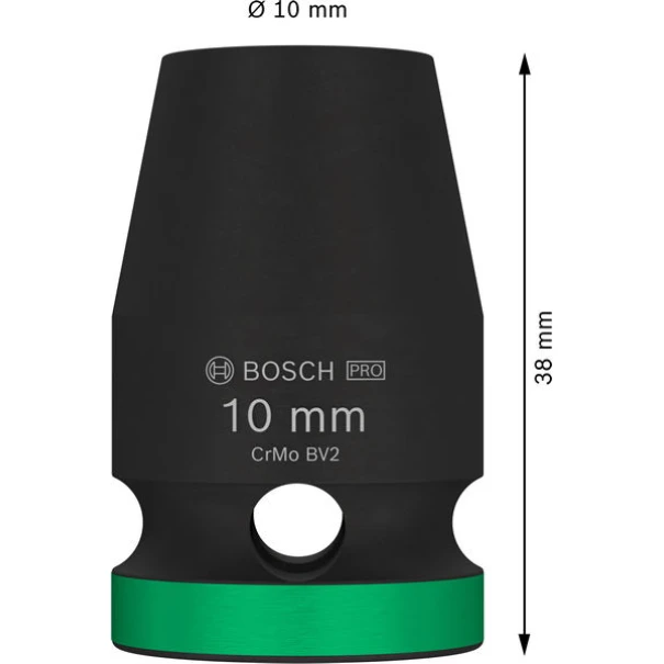 Вложка PRO Impact Socket, 1/2", 10 mm, стандартна, 2608003043, BOSCH
