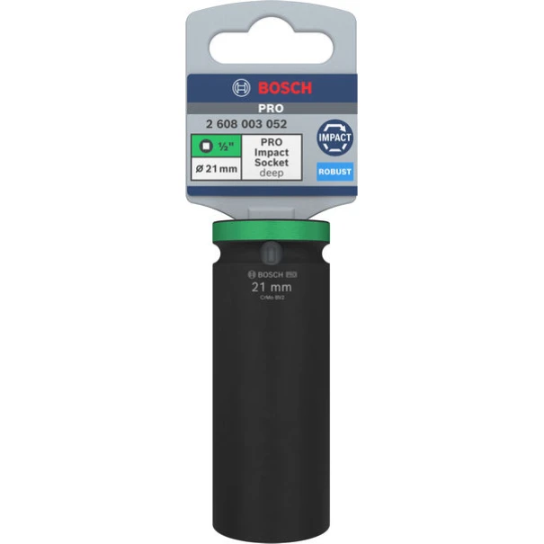 Вложка PRO Impact Socket, 1/2", 21 mm, дълбока, 2608003052, BOSCH