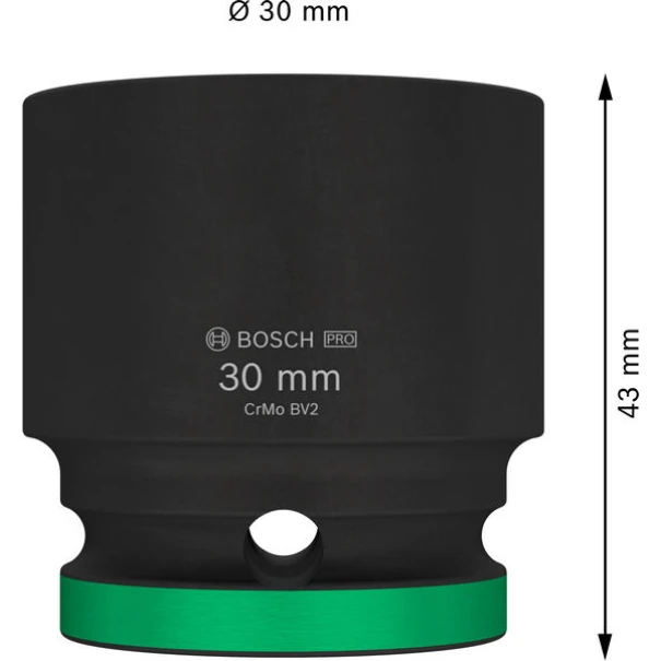 Вложка PRO Impact Socket, 1/2", 30 mm, стандартна, 2608003057, BOSCH