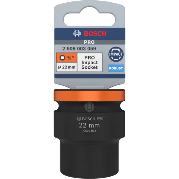 Вложка PRO Impact Socket, 3/4", 22 mm, стандартна, 2608003059, BOSCH
