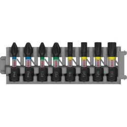 Комплект битове PRO Impact, PH1; PH2; PZ1; PZ2; T15; T20; T25; T30, 25 mm, 8бр, 2608521U61, BOSCH