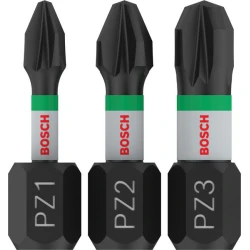 Битове PRO PZ Impact, PH1 x 25, PH2 x 25, PH3 x 25 mm, 3бр, 2608522471, BOSCH