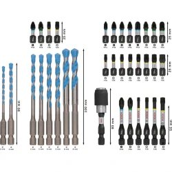 Смесен комплект PRO Impact, дисплейна опаковка, 6 x 35бр, 2608522518, BOSCH