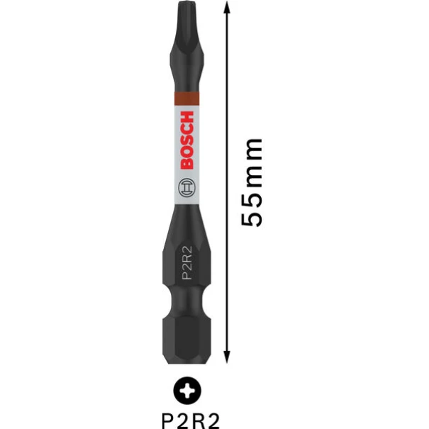 Бит PRO P2R2 Impact, 55 mm, 5бр, 2608522527, BOSCH