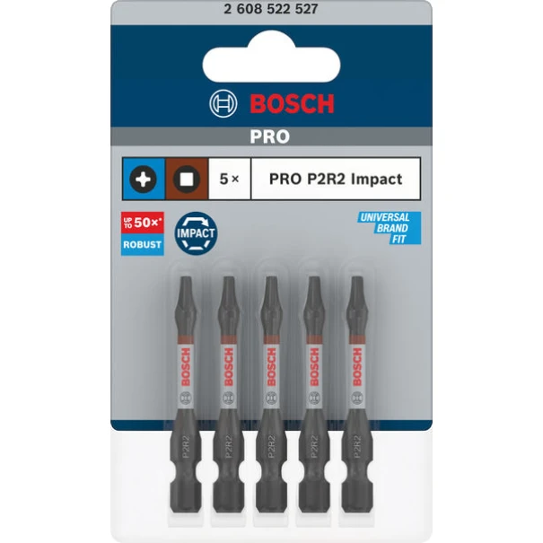 Бит PRO P2R2 Impact, 55 mm, 5бр, 2608522527, BOSCH