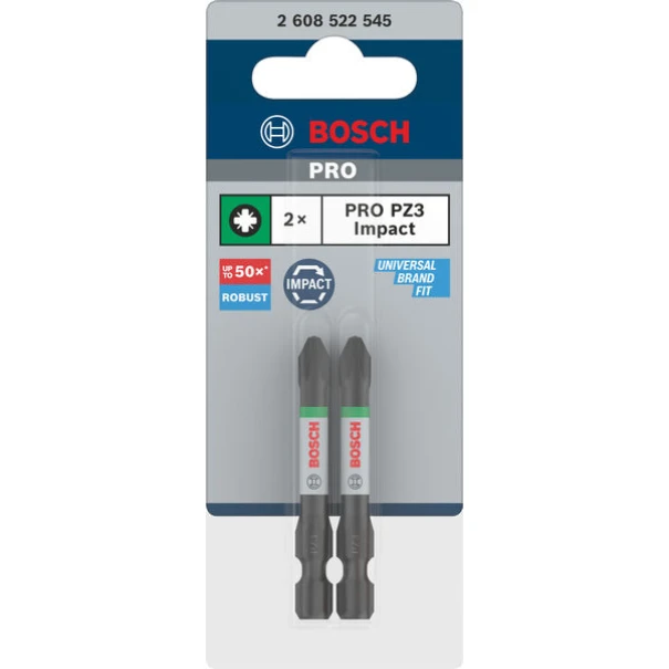 Бит PRO Pozidriv Impact, PZ3, 55 mm, 2бр, 2608522545, BOSCH