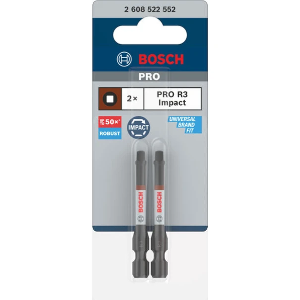 Бит PRO Robertson Impact, R3, 55 mm, 2бр, 2608522552, BOSCH