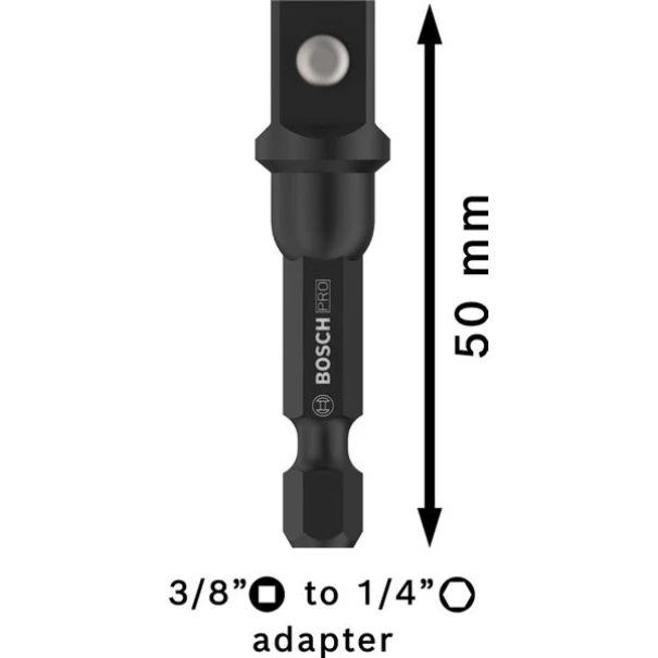 Преходен адаптер PRO Socket Adapter 3/8" (с топче), 50 mm, 2608522563, BOSCH