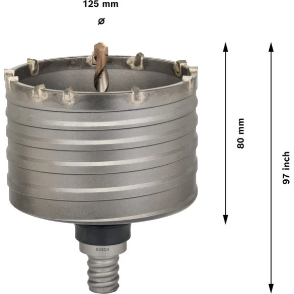 Боркорона PRO SDS max-5 Core Cutter, 125 x 80 x 97 mm, 2608580525, BOSCH