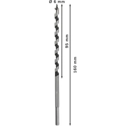 Винтово свредло с шип PRO Wood, 6 x 95 x 160 mm, 2608585694, BOSCH