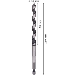 Винтово свредло с шип PRO Wood, 10 x 95 x 160 mm, 2608585697, BOSCH