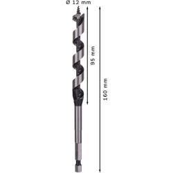 Винтово свредло с шип PRO Wood, 12 x 95 x 160 mm, 2608585699, BOSCH
