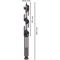 Винтово свредло с шип PRO Wood, 16 x 95 x 160 mm, 2608585703, BOSCH