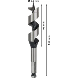 Винтово свредло с шип PRO Wood, 24 x 95 x 160 mm, 2608585707, BOSCH