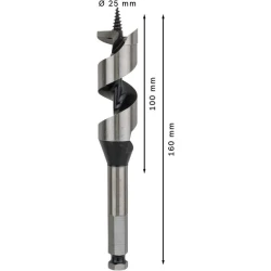 Винтово свредло с шип PRO Wood, 25 x 100 x 160 mm, 2608585708, BOSCH
