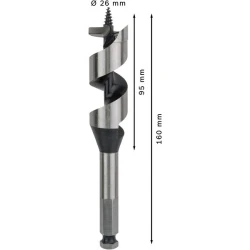 Винтово свредло с шип PRO Wood, 26 x 95 x 160 mm, 2608585709, BOSCH