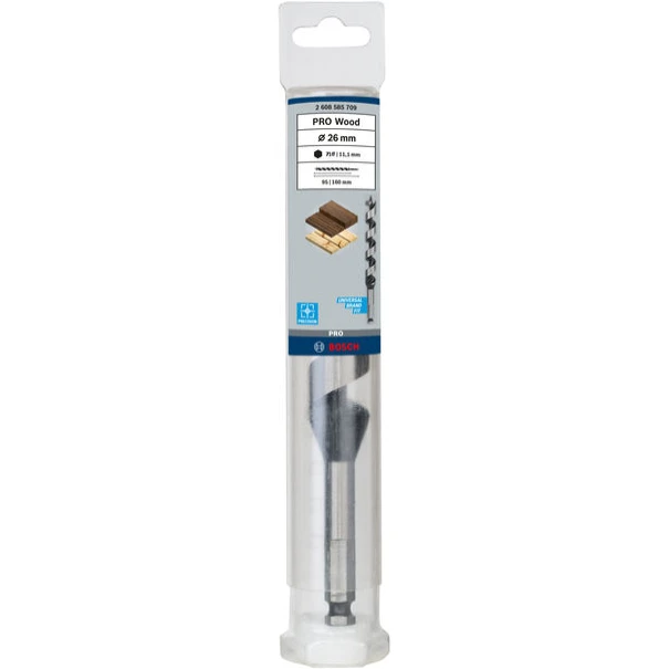 Винтово свредло с шип PRO Wood, 26 x 95 x 160 mm, 2608585709, BOSCH