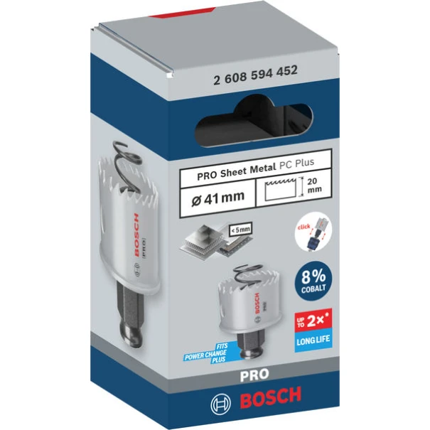 Боркорона PRO Sheet Metal PC Plus, 41 mm, 2608594452, BOSCH
