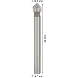 Конусен зенкер PRO Soft Metal HSS, 6,3 x 45 mm, M3, 2608597504, BOSCH