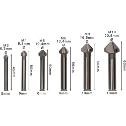 Комплект конусни зенкери PRO Soft Metal HSS, 6бр, 2608597527, BOSCH