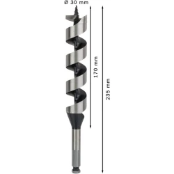 Винтово свредло с шип PRO Wood, 30 x 170 x 235 mm, 2608597638, BOSCH