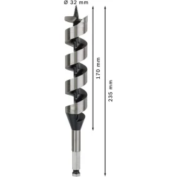 Винтово свредло с шип PRO Wood, 32 x 170 x 235 mm, 2608597639, BOSCH