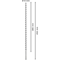 Винтово свредло с шип PRO Wood, 8 x 385 x 450 mm, 2608597640, BOSCH
