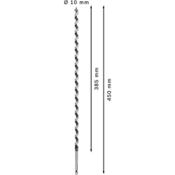 Винтово свредло с шип PRO Wood, 10 x 385 x 450 mm, 2608597641, BOSCH