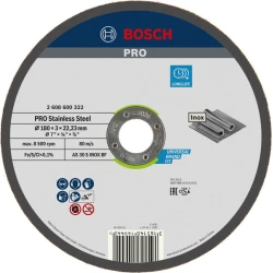 Диск за рязане PRO Stainless Steel, 180 x 3 x 22,23 mm, 2608600322, BOSCH