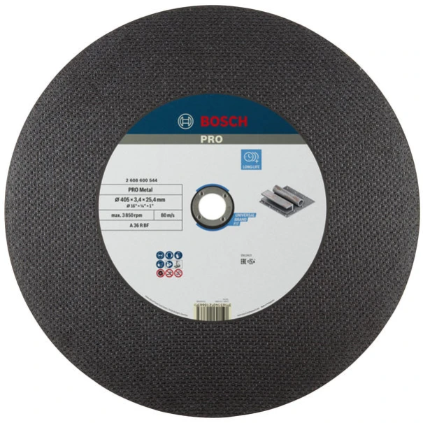 Композитен диск за рязане PRO Metal, 400 x 3,2 x 25,4 mm, 2608600544, BOSCH