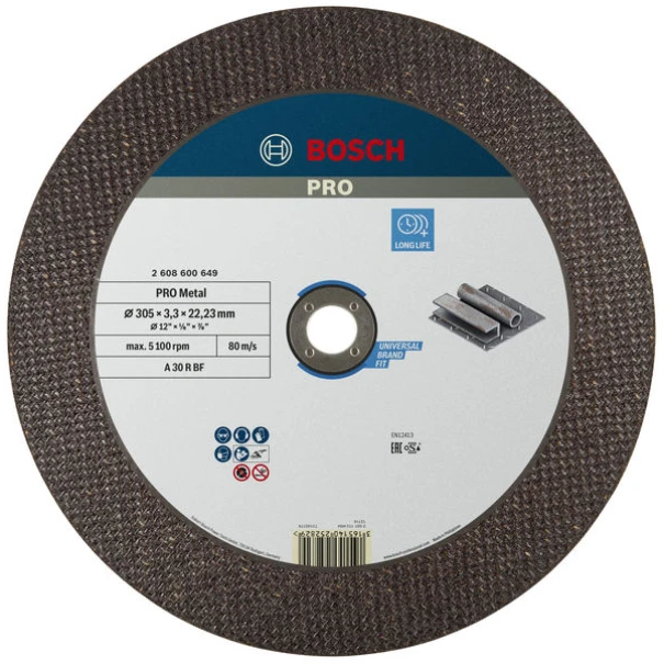 Композитен диск за рязане PRO Metal, 300 x 3,2 x 22,23 mm, 2608600649, BOSCH