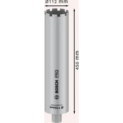 Боркорона за мокро пробиване PRO Core Cutter wet, 112 x 450 mm, 1 1/4" UNC, 2608601798, BOSCH