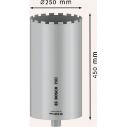Боркорона за мокро пробиване PRO Core Cutter wet, 250 x 450 mm, 1 1/4" UNC, 2608601801, BOSCH