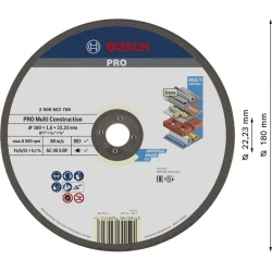 Диск за рязане PRO Multi Material, 180 x 1,6 x 22,23 mm, 2608602766, BOSCH